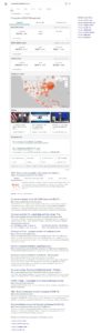 Bing coronavirus search results page features