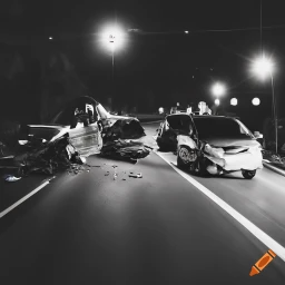 Very small AI generated image of a car accident