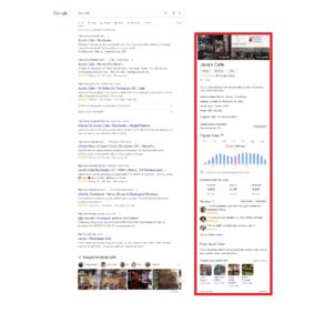 Example of a search engine results page showing a business profile