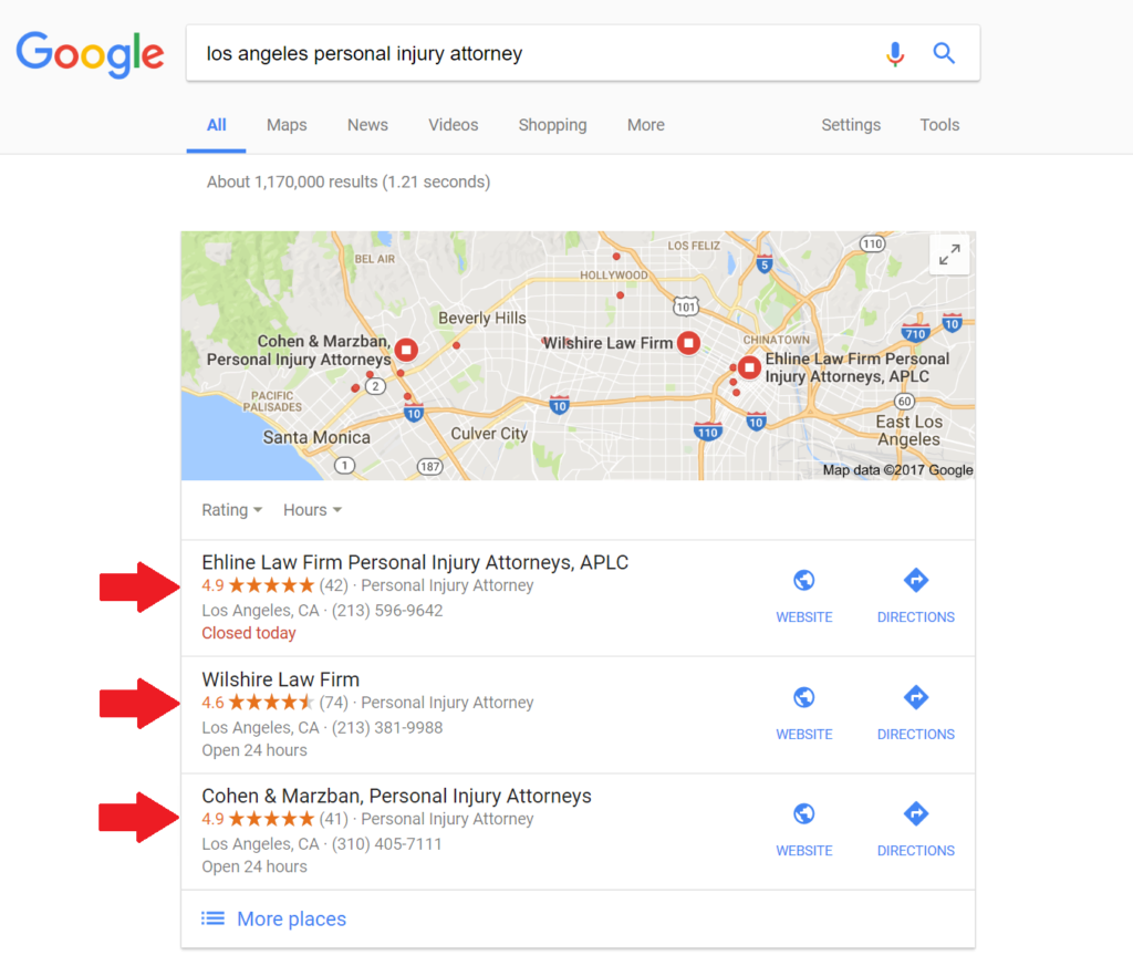 Google customer review program in local SEO box