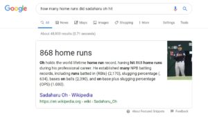 Example of a one true answer in Google results page