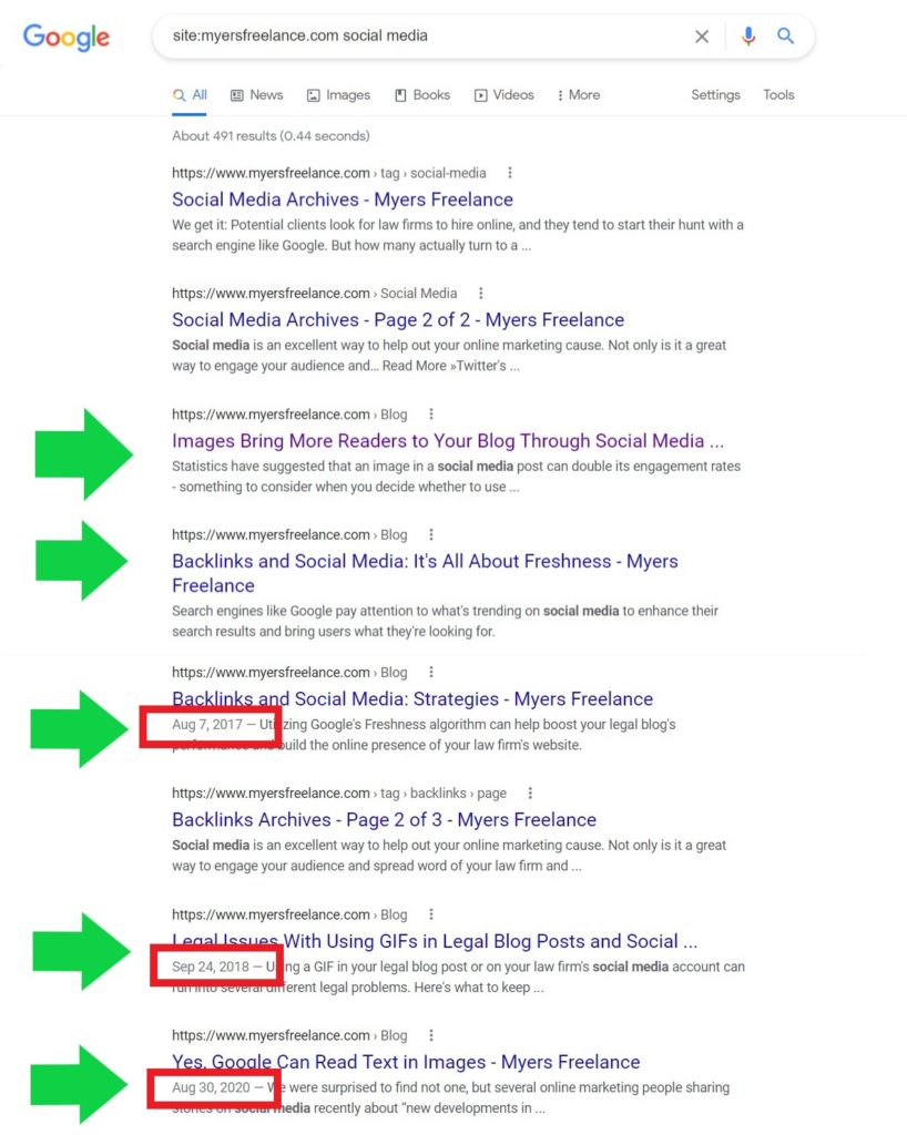 Datelines in Google SERP